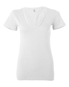 Bella+Canvas B6035 - Ladies Jersey Short-Sleeve Deep V-Neck T-Shirt Blanca