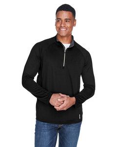 Ash City North End 88187 - Radar Men's Half-Zip Performance Long Sleeve Top   Black W/Carbon