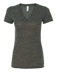 Bella+Canvas B6035 - Ladies Jersey Short-Sleeve Deep V-Neck T-Shirt Charcoal Marble