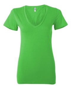 Bella+Canvas B6035 - Ladies Jersey Short-Sleeve Deep V-Neck T-Shirt Neon Green