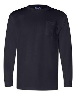 Bayside 3055 - Union-Made Long Sleeve T-Shirt with a Pocket