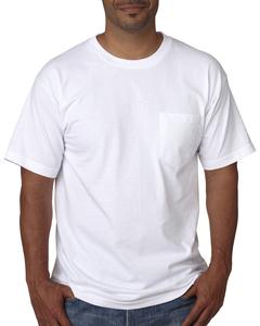 Bayside 5070 - USA-Made Short Sleeve T-Shirt With a Pocket Blanca