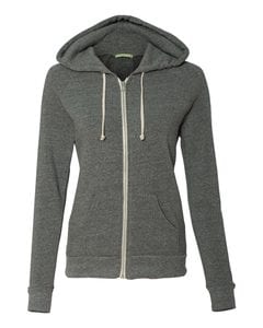 Alternative 9573 - Ladies' Eco-Fleece Adrian Full-Zip Hooded Sweatshirt Eco Grey