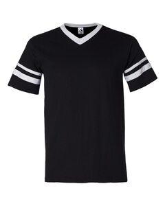 Augusta Sportswear 360 - Remera jersey con mangas con rayas Black/ White