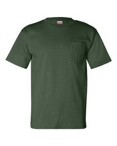 Bayside 7100 - USA-Made Short Sleeve T-Shirt with a Pocket Bosque Verde