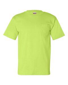 Bayside 7100 - USA-Made Short Sleeve T-Shirt with a Pocket Lime Green