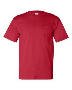 Bayside 7100 - USA-Made Short Sleeve T-Shirt with a Pocket Roja