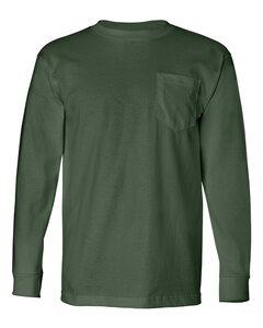 Bayside 8100 - USA-Made Long Sleeve T-Shirt with a Pocket Bosque Verde