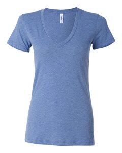Bella+Canvas 8435 - Ladies' Triblend Deep V-Neck T-Shirt Blue Triblend
