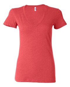Bella+Canvas 8435 - Ladies' Triblend Deep V-Neck T-Shirt Red Triblend