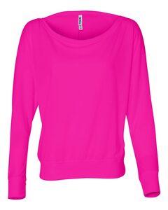 Bella+Canvas 8850 - Ladies' Flowy Off Shoulder Long Sleeve Shirt Neón rosa