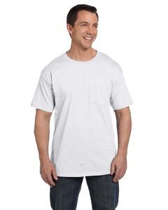 Hanes 5190 - Beefy-T® with a Pocket Blanca