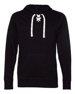 J. America 8231 - Sport Lace Jersey Hooded Pullover T-Shirt Negro