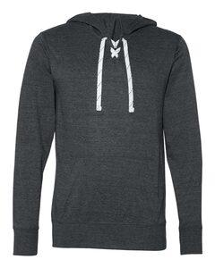 J. America 8231 - Sport Lace Jersey Hooded Pullover T-Shirt Carbón de leña Heather