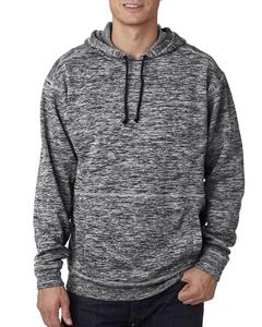 J. America 8613 - Cosmic Poly Hooded Pullover Sweatshirt Charcoal Fleck