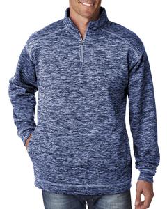 J. America 8614 - Cosmic Fleece 1/4 Zip Pullover Sweatshirt Navy Fleck