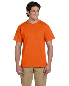 JERZEES 29MPR - Heavyweight Blend™ 50/50 T-Shirt with a Pocket Seguridad de Orange
