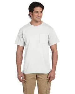JERZEES 29MPR - Heavyweight Blend™ 50/50 T-Shirt with a Pocket Blanca