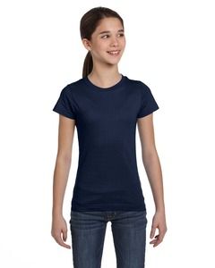 LAT 2616 - Girls' Fine Jersey Longer Length T-Shirt Marina