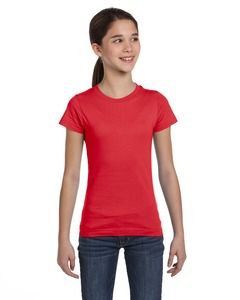 LAT 2616 - Girls' Fine Jersey Longer Length T-Shirt Roja