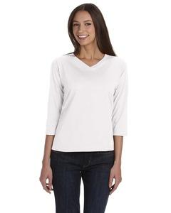 LAT 3577 - Ladies V-Neck T-Shirt with Three-Quarter Sleeves