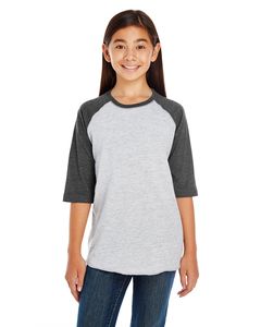 LAT 6130 - Youth Vintage Fine Jersey Three-Quarter Sleeve Baseball T-Shirt