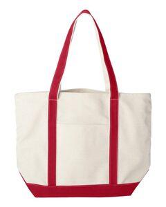 Liberty Bags 8872 - Bolso de lona de algodón de 16 onzas Natural/ Red