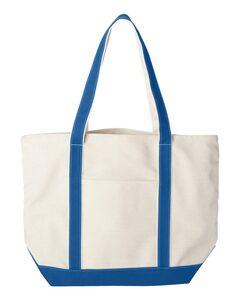 Liberty Bags 8872 - Bolso de lona de algodón de 16 onzas Natural/ Royal