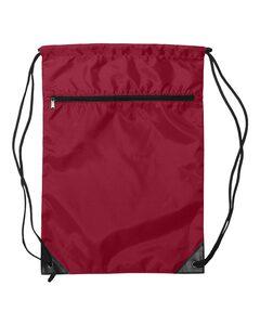 Liberty Bags 8888 - Denier Nylon Zippered Drawstring Backpack Roja