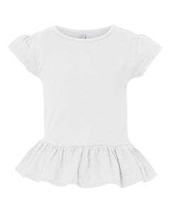 Rabbit Skins 3327 - Toddler Girls Ruffle T-Shirt