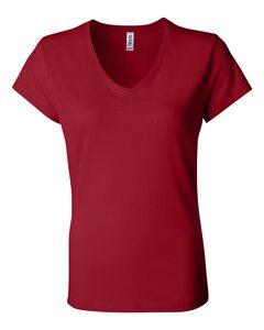 Bella+Canvas 6005 - Ladies' Short Sleeve V-Neck Jersey T-Shirt Roja