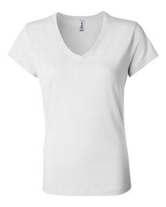 Bella+Canvas 6005 - Ladies' Short Sleeve V-Neck Jersey T-Shirt Blanca