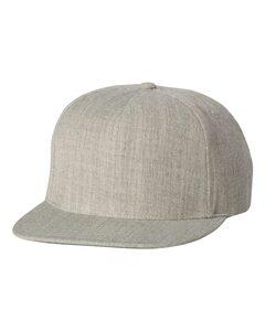 Yupoong 5089M - Five Panel Wool Blend Snapback Cap Heather Grey