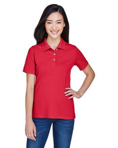 Harriton M265W - Ladies 5.6 oz. Easy Blend Polo Roja