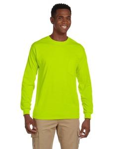 Gildan G241 - Ultra Cotton® 6 oz. Long-Sleeve Pocket T-Shirt Seguridad Verde