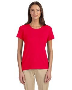 Devon & Jones DP182W - Perfect Fit Ladies Shell T-Shirt Roja