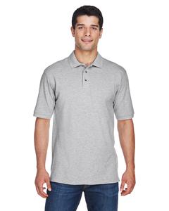 Harriton M200 - Men's 6 oz. Ringspun Cotton Piqué Short-Sleeve Polo Grey Heather