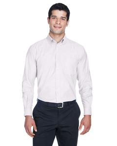 Harriton M600 - Men's Long-Sleeve Oxford with Stain-Release Blanca