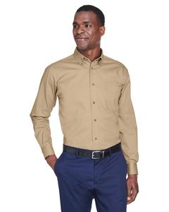 Harriton M500 - Men's Easy Blend Long-Sleeve Twill Shirt with Stain-Release Piedra
