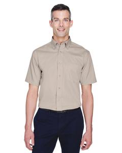 Harriton M500S - Men's Easy Blend Short-Sleeve Twill Shirt with Stain-Release Piedra