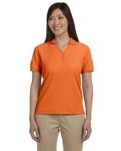 Devon & Jones D100W - Ladies Pima Piqué Short-Sleeve Y-Collar Polo Deep Orange