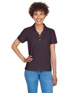 Devon & Jones D100W - Ladies Pima Piqué Short-Sleeve Y-Collar Polo Café expreso