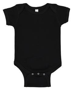 Rabbit Skins 4400 - Infant 5 oz. Baby Rib Lap Shoulder Bodysuit Negro