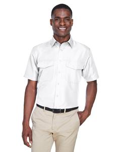 Harriton M580 - Men's Key West Short-Sleeve Performance Staff Shirt Blanca