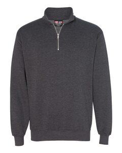 Bayside 920 - USA-Made Quarter-Zip Pullover Sweatshirt Carbón de leña Heather