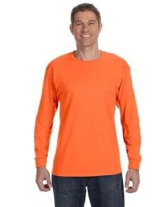 JERZEES 29LSR - Heavyweight Blend™ 50/50 Long Sleeve T-Shirt Seguridad de Orange