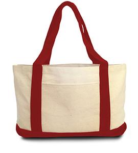 Liberty Bags 8869 - Bolsa Barco Leeward  Natural/ Red