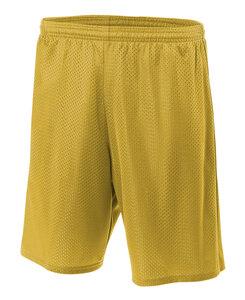A4 N5293 - Shorts de malla de tricot con forro de entrepierna de 7" para adultos  Oro
