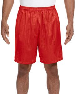 A4 N5293 - Shorts de malla de tricot con forro de entrepierna de 7" para adultos  Scarlet