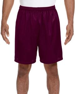 A4 N5293 - Shorts de malla de tricot con forro de entrepierna de 7" para adultos  Granate